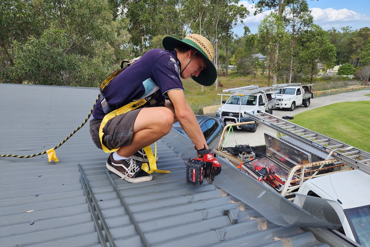 gutter guard installation team